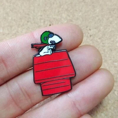 Snoopy Red Baron Peanuts Enamel Pin Flying Ace Hat Backpack Jackets Badge Brooch - Image 1 of 2