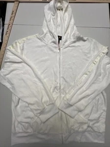 Mandarine Hoodie Full Zip Sweater Women’s 3XL Plus White Pockets Long Sleeve NEW - Picture 1 of 13