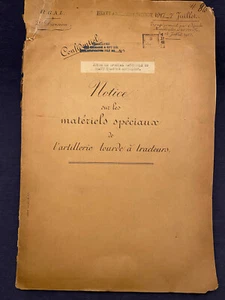 1917 WWI French Notes on Special Materiels of Heavy Tractor Artillery Cannon - Picture 1 of 12
