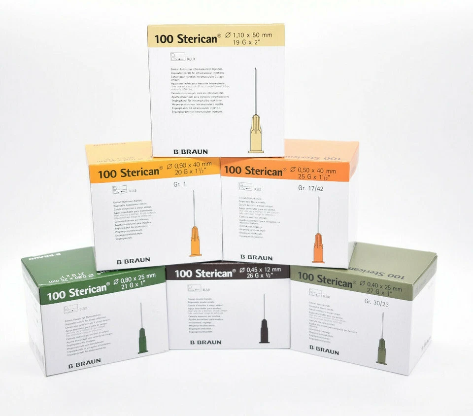 B.Braun Sterican Einmalkanülen Injektionskanüle verschiedene Größen 100 Stück