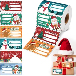 500 PCS Christmas Gift Tags, Christmas Name Tags Stickers, Self-Adhesive Labels - Picture 1 of 7