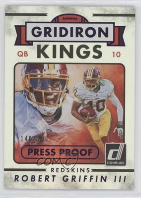 2015 Panini Donruss Gridiron Kings Press Proof Purple /199 Robert Griffin III - Image 1 of 2