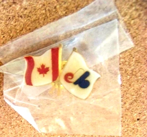 American Flag Montreal Expos flag crossed flags pin 1991 US MLB - Picture 1 of 12