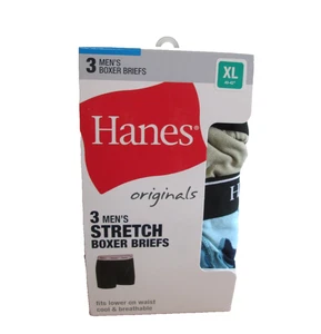 Boxer uomo Hanes Originals confezione da 3 slip elasticizzati freschi e traspiranti XL 40-42 nuovi - Foto 1 di 3