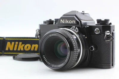 [Exc+5+ w/Strap] Nikon FM Black 35mm Film Camera + Ai 50mm f2 Lens From JAPAN - Image 1 of 4