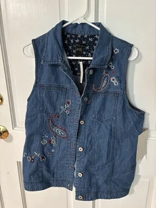 Damen Jeansweste mit bestickten Details T&C Company Neu mit Etikett Gr. L - Bild 1 von 4