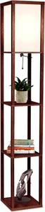 Modern Shelf Floor Lamp Corner Display Shelves LED Bulb Triple Storage Quality - Picture 1 of 7