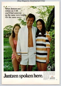 Jantzen Cotton Swimwear Surf Fashion Hawaii Scene Vintage 1968 Advertisement - Picture 1 of 5