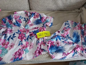 F&F Floral Shortie Pjs Size 12/14 - Picture 1 of 1