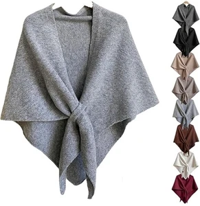 Mantón de Moda, 2025 Mujer Color Sólido Triángulo Tejido Chal Bufanda - Imagen 1 de 17