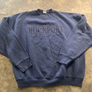 Sudadera De Colección Rockport Massachusetts FOTL 2XL Azul 50/50 Vellón Hecha en EE. UU. - Imagen 1 de 7