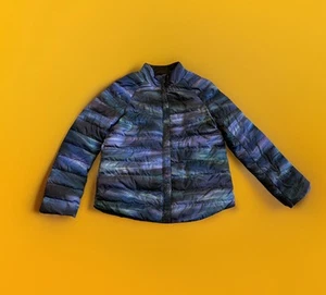 Ivivva by Lululemon Girls Reversible Goose Down Puffer Jacket Black And Purple - Picture 1 of 13