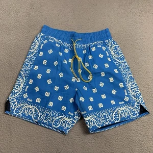 Pantalones Cortos Rhude Para Hombre Grandes Azul Paisley Bandana Con Red Hecho en EE. UU. - Imagen 1 de 11