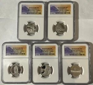 2010 S 25c Clad America the Beautiful Quarters - 5 Coin Proof Set ~ NGC PF 70 UC - Picture 1 of 7