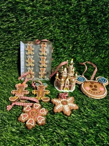 7 2008 Disney Schloss Lebkuchen Mickey Minnie Maus Keks Blatt Ornament - Bild 1 von 8