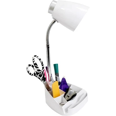 LimeLights Gooseneck Organizer Desk Lamp White LD1002-WHT - Image 1 of 4