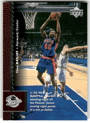 1996-97 Upper Deck #37 Theo Ratliff Detroit Pistons Basketball Card - Image 1 of 2