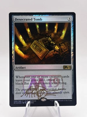 Desecrated Tomb 230/280 Foil Promo Signed By Mark Poole Core Set 2019 M19 MTG NM - Image 1 of 2