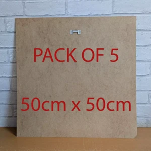 Hojas de MDF de 2 mm / modelado de corte láser de tablero duro - 50 cm x 50 cm (paquete de 5) - Imagen 1 de 7