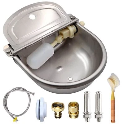 SOSOSHOOT Automatic ProHydrate Stainless Water Bowl Fountain Set - Dog Horses Farm Animals