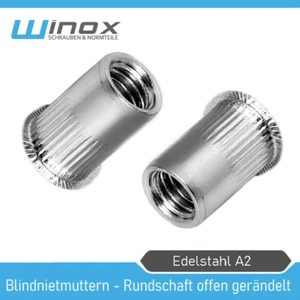 Einnietmuttern Edelstahl A2 V2A Blindnietmuttern Gewindenieten Senkkopf | M12 - Bild 1 von 3
