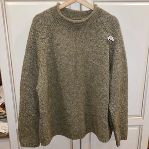 VTG Land's End Wool Roll Neck Knit Sweater, XL, Chunky 40% Wool, Lite Green - Picture 1 of 15