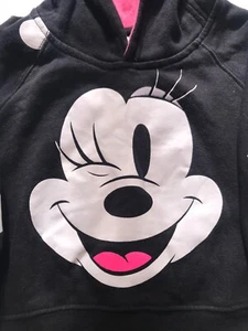 Disney Store Minnie Mouse Sweatshirt Girls Size 3 Black Ears Bow - Picture 1 of 7