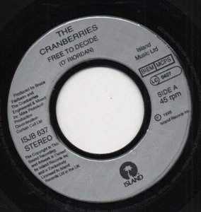 THE CRANBERRIES free to decide*salvation 1996 UK ISLAND 7" JUKE BOX 45 ISJB 637 - Picture 1 of 2