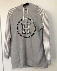 Hurley Women's Hoodie windcheater Long Sleeve Grey with striped sleeves Size S - Picture 1 of 6