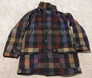 JC Penneys Wool Coat Mens Small 1930s 40s Heavy Mackinaw Car Jacket Belted  - Picture 1 of 22