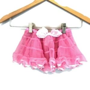 Disney Girls Pink Tiered Ruffle Fluffy Mesh Skirt Size 4 - Picture 1 of 4