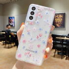 For Samsung S23 S22 S21 S20 A12 A53 A52 A51 Glitter Flower Clear Soft Case Cover