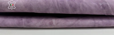 WASHED PURPLE DISTRESSED VEGETABLE TAN Thick Goatskin Leather 5sqf 1.4mm C3884 - Image 1 of 4