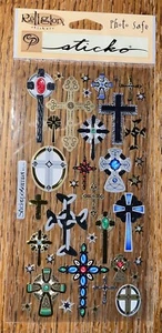 Sticko Crosses Prayer Religious Church Catholic Baptist Stars Scrapbook Stickers - Picture 1 of 5