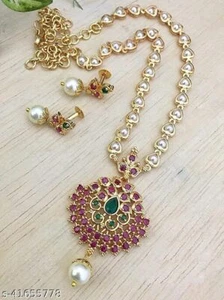 Juego de Collar de Joyería de Moda Collywood Novia Perla Étnica India - Imagen 1 de 6