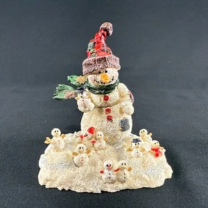 Vintage Schneemann & Babys Harz Figur 3,5" — Weihnachten, Urlaub, Winter - Bild 1 von 9