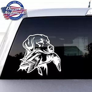 Duck Hunting Lab Dog with Mallard Duck Vinyl Decal window Sticker Style 4 - Picture 1 of 19