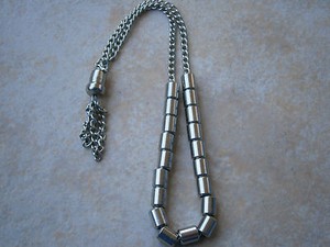 GREEK KOMBOLOI STAINLESS STEEL METAL BARREL BEADS KABBALAH TASBIH BEGLERI GREECE