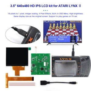 3.5'' 640x480 Retro Pixel 720P HDMI-Compatible IPS Backlit LCD For ATARI LYNX Ⅱ - Picture 1 of 20