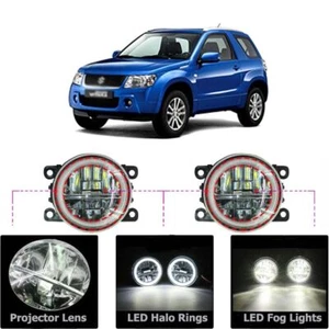 LED Fog Light Angel Eye Ring DRL Daytime Running Lamp Fit For Suzuki GrandVitara - Picture 1 of 10