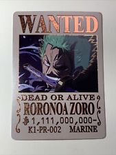 Roronoa Zoro Pirate One Piece WANTED K1 PR 2 Foil Goddess Waifu Card Holo Anime