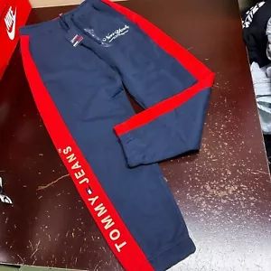 Pantalones de Correr Tommy Hilfiger para Hombre Rojo Azul Cintura Elástica Pierna Cónica Talla Mediana - Imagen 1 de 4