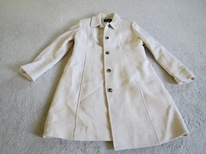 Abrigo grande para mujer J Crew blanco crema italiano doble tela mezcla lana - Imagen 1 de 13