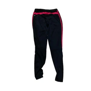 Adidas Track Pants Womens SZ S Black Hot Pink Jogger Warm Up Gear Climacool Good - Picture 1 of 7