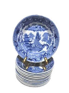 Ridgway Semi China England Blue Willow Fruit/Dessert (Sauce) Bowl Lot Of 12 VTG - Picture 1 of 14