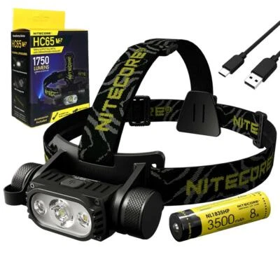 Nitecore HC65 V2 Rechargeable Headlamp -1750 Lumens w/ NL1835HP Battery and Eco
