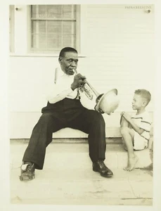 BRADLEY SMITH Papa Celestin & Grandson ~ póster fotográfico jazz blanco y negro 20x28" - Imagen 1 de 9