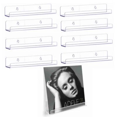 6/8 Stück neue Vinyl-Schallplatten-Wandhalterung – Acryl-Regal – Raumdisplay - Bild 1 von 4