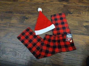 Mad Dog Concept Buffalo Plaid Pijama Pants Kids Unisex Sz S(6).And Santa Hat - Picture 1 of 3