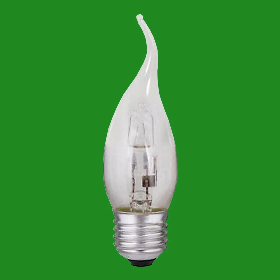 6x 28W (=40W) Dimmbar Halogen Gebogene Spitze Klar Kerze Glühbirnen Es E27 Lampe - Bild 1 von 1